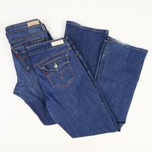 Lot of 2 Levi Womens 12 M Low Boot Cut 545 Jeans *READ* Y2K Distressed